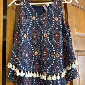 Alya Navy Patterned Top